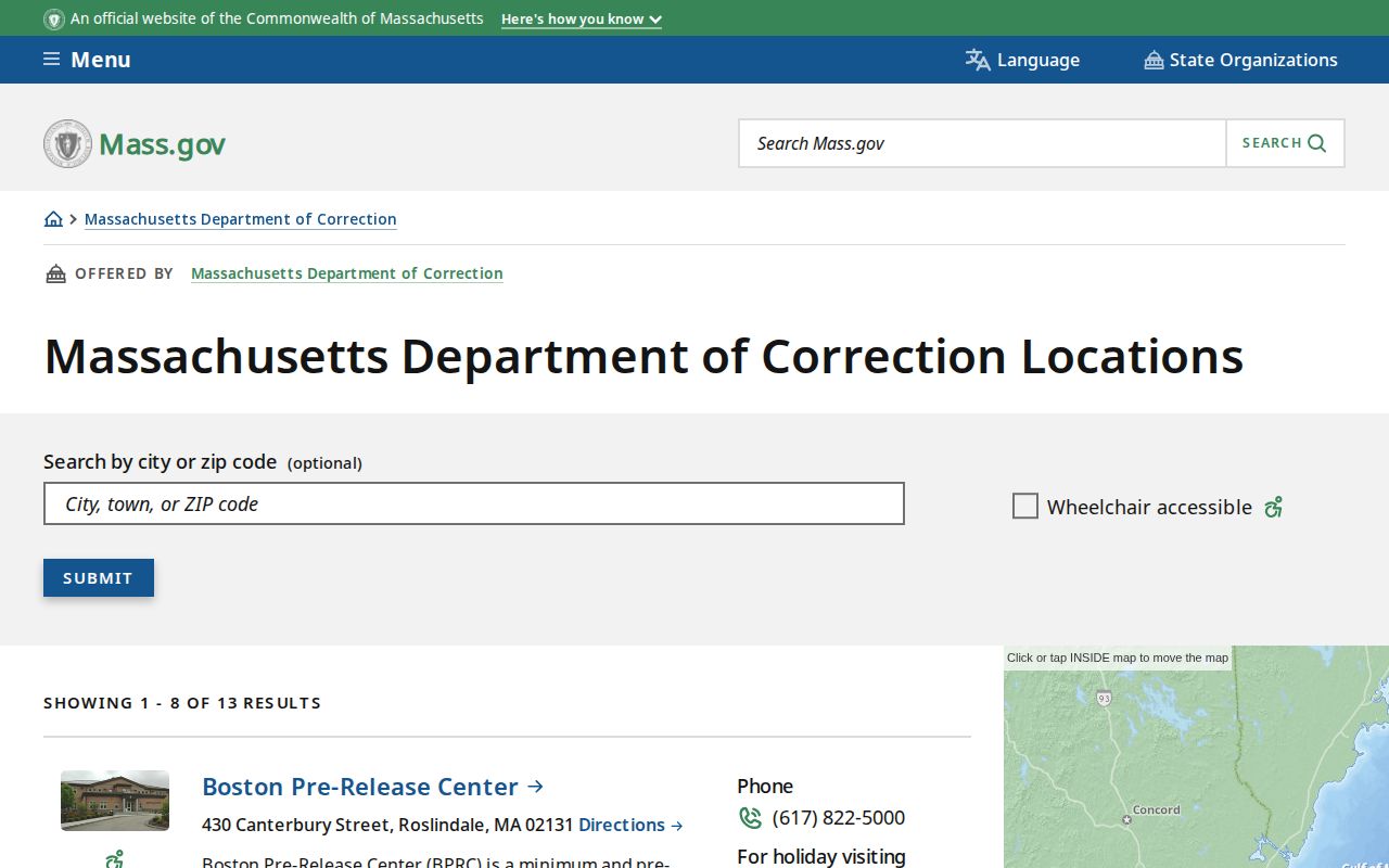 Lemuel Shattuck Hospital Correctional Unit custody and release listing