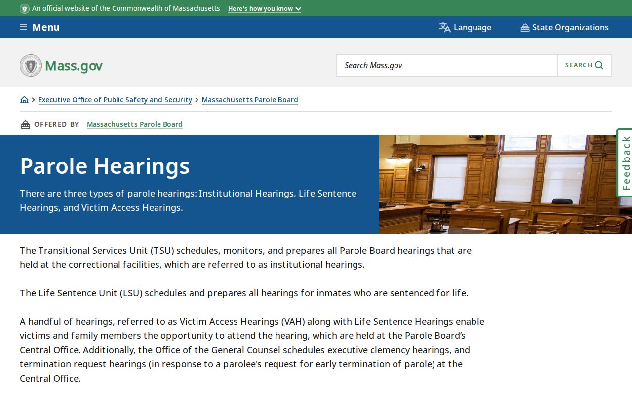 Suffolk County parole and probation hearing navigation